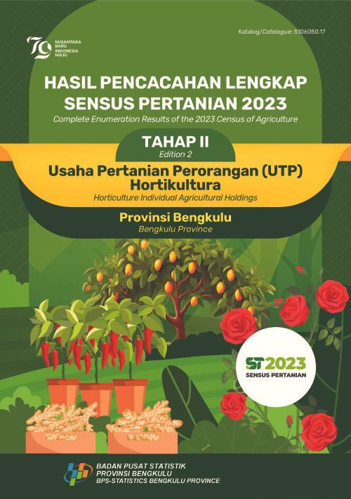 Hasil Pencacahan Lengkap Sensus Pertanian 2023 - Tahap II: Usaha Pertanian Perorangan (UTP) Hortikultura Provinsi Bengkulu